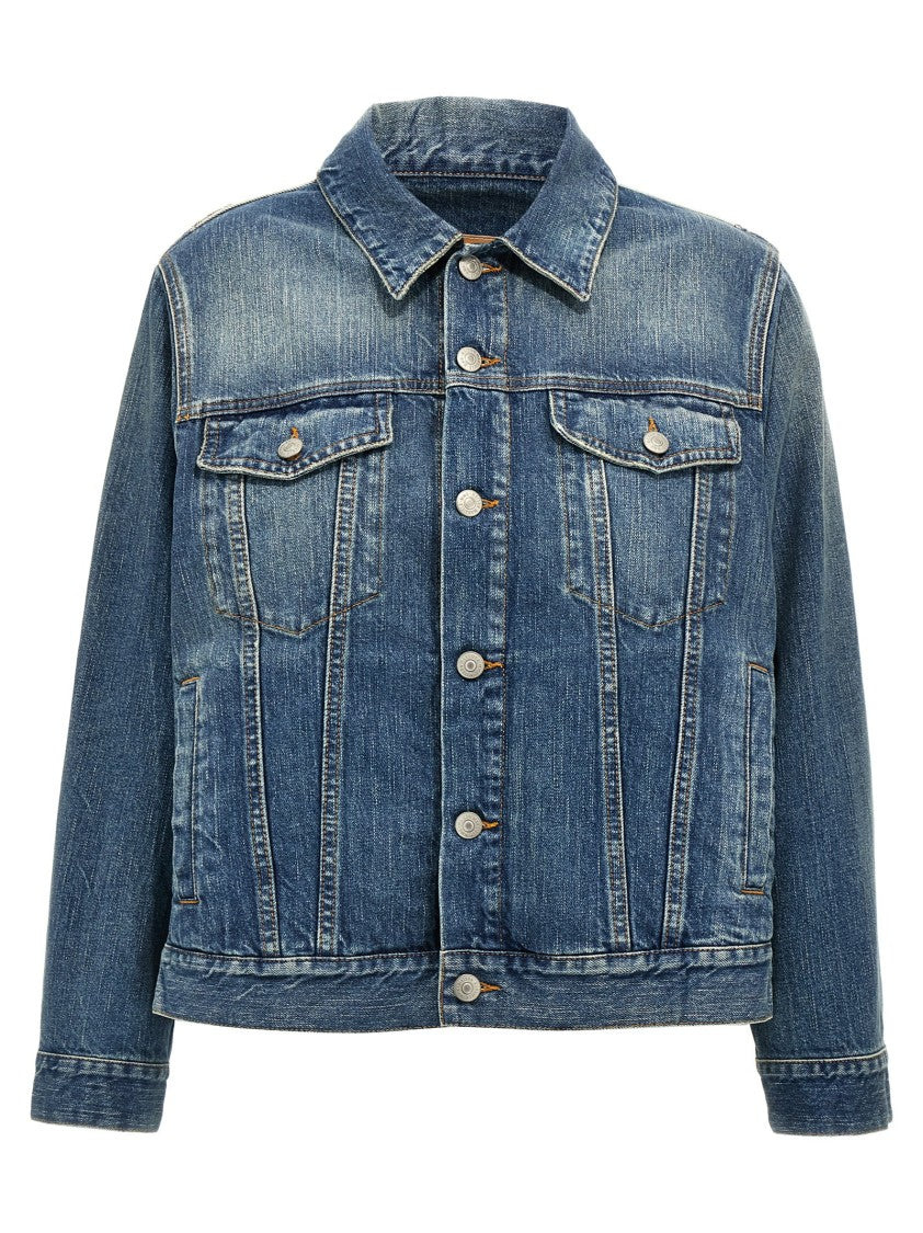 Mm6 By Maison Margiela Layered Denim Jacket With Unique Back Design