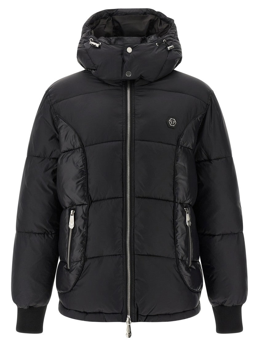 Philipp Plein Logo Patch Down Jacket