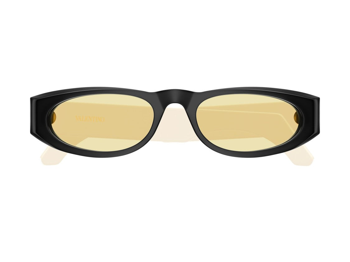 Valentino Black Cream Vg0007s Glossy Cat-Eye Sunglasses