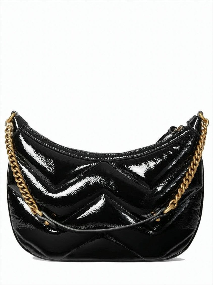 Gucci Chevron Quilted Black Leather Shoulder Bag