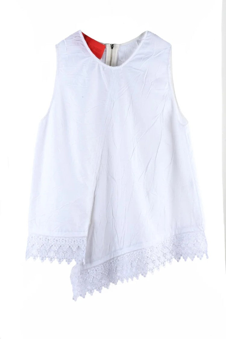 Virginia Bizzi Asymmetric Blouse - White
