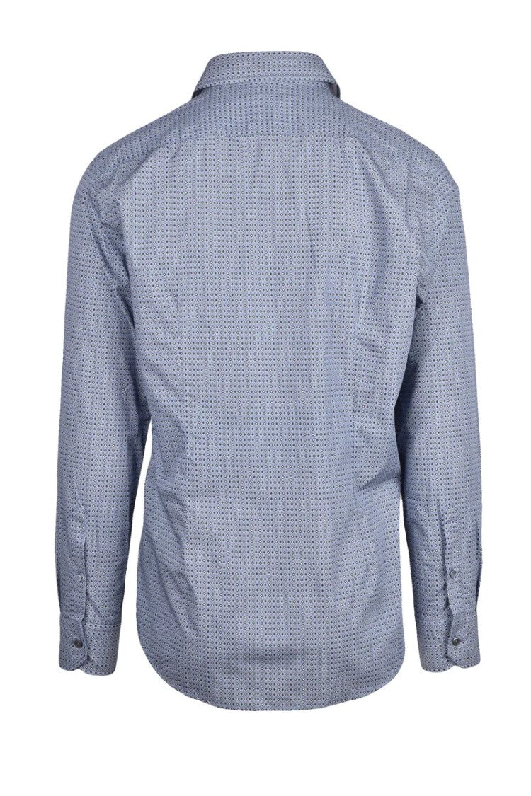 Himon's Blue Light Blue Geometric Shirt