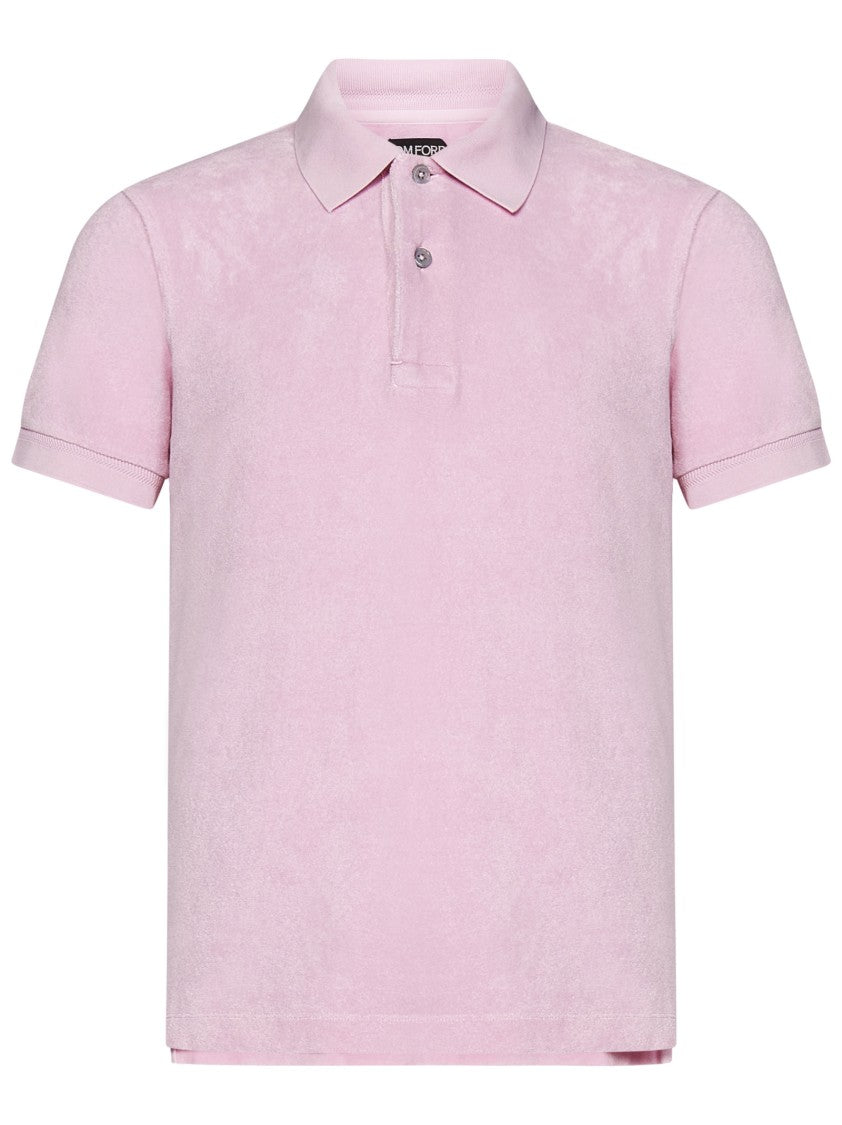 Tom Ford Pink Soft Cotton Blend Polo Shirt