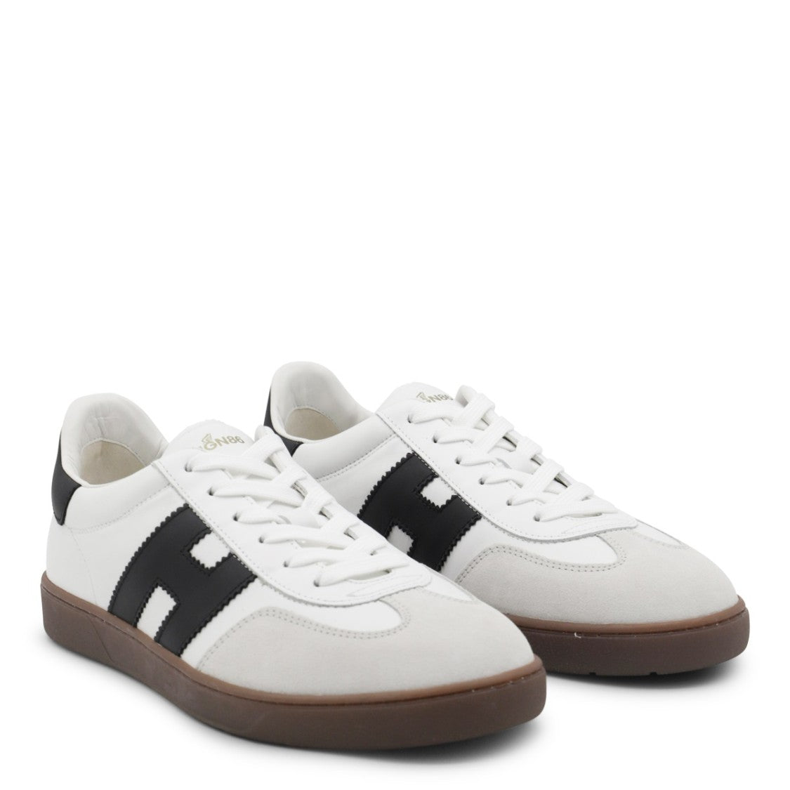 Hogan White And Black Leather Sneakers