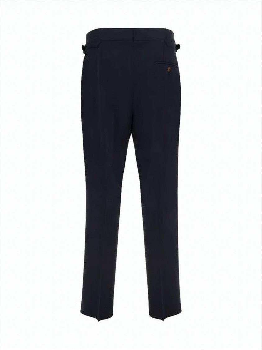 Vivienne Westwood Tailored Blue Wool Suit Pants With Side Adjusters