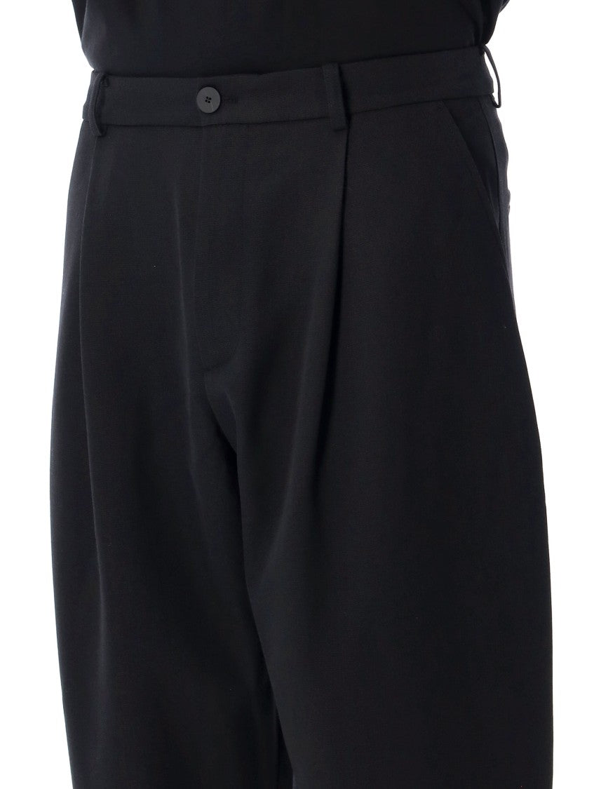 Studio Nicholson Relaxed Wide-Leg Cropped Tuck Pants
