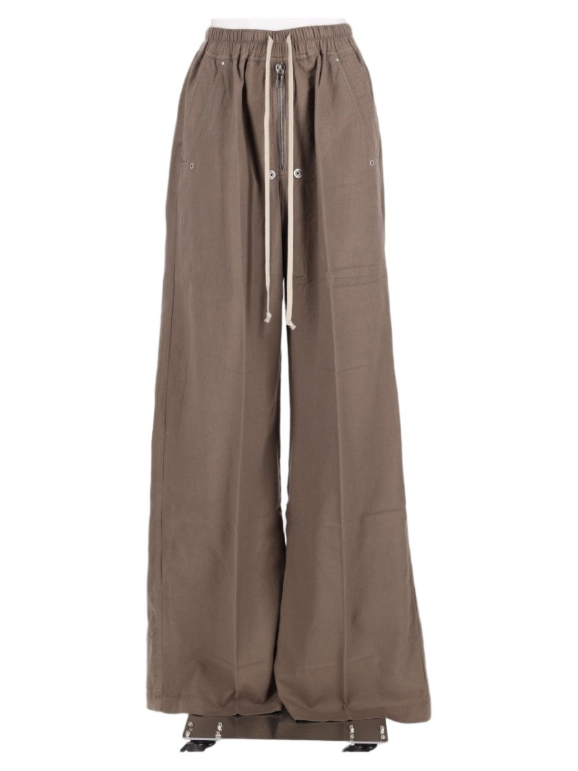 Drkshdw By Rick Owens Charcoal Textured Drawstring Wide-Leg Pants
