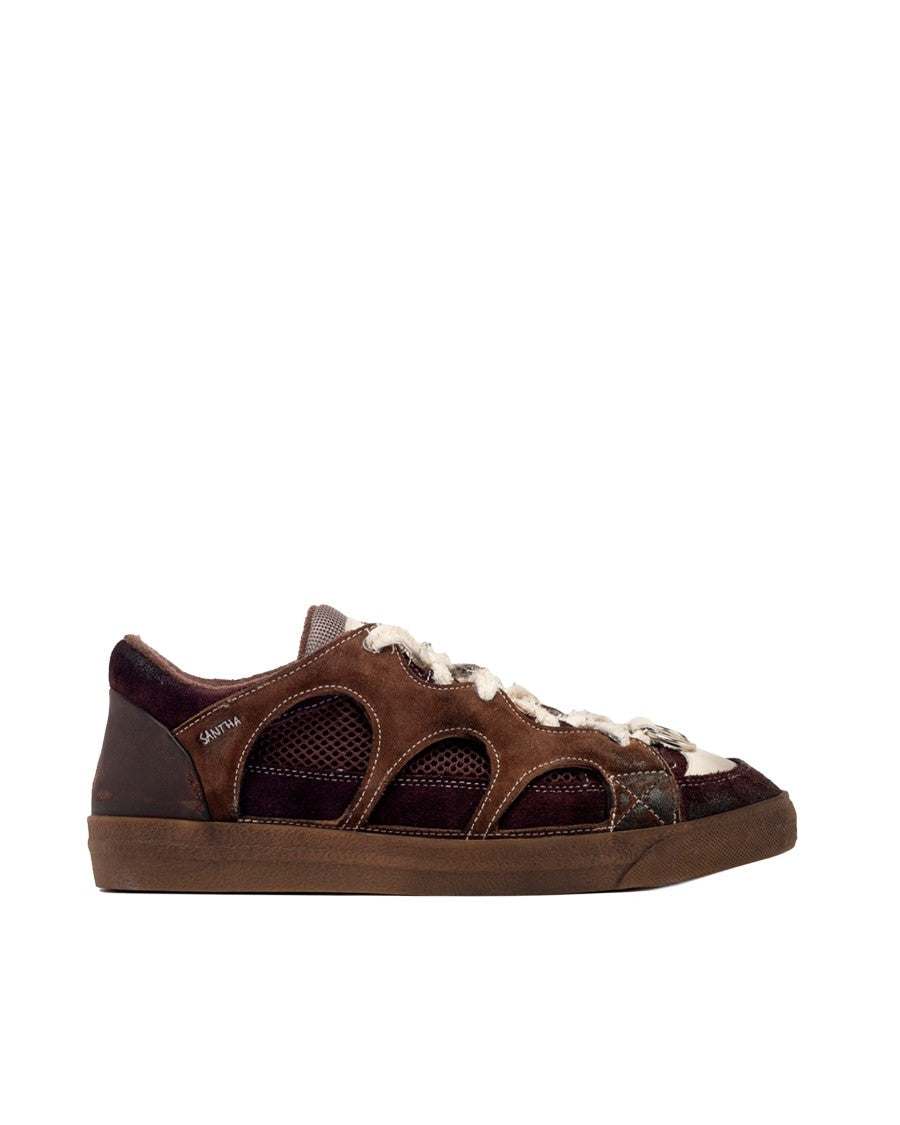 Santha Wine Love Park Paura Monster Suede Sneakers