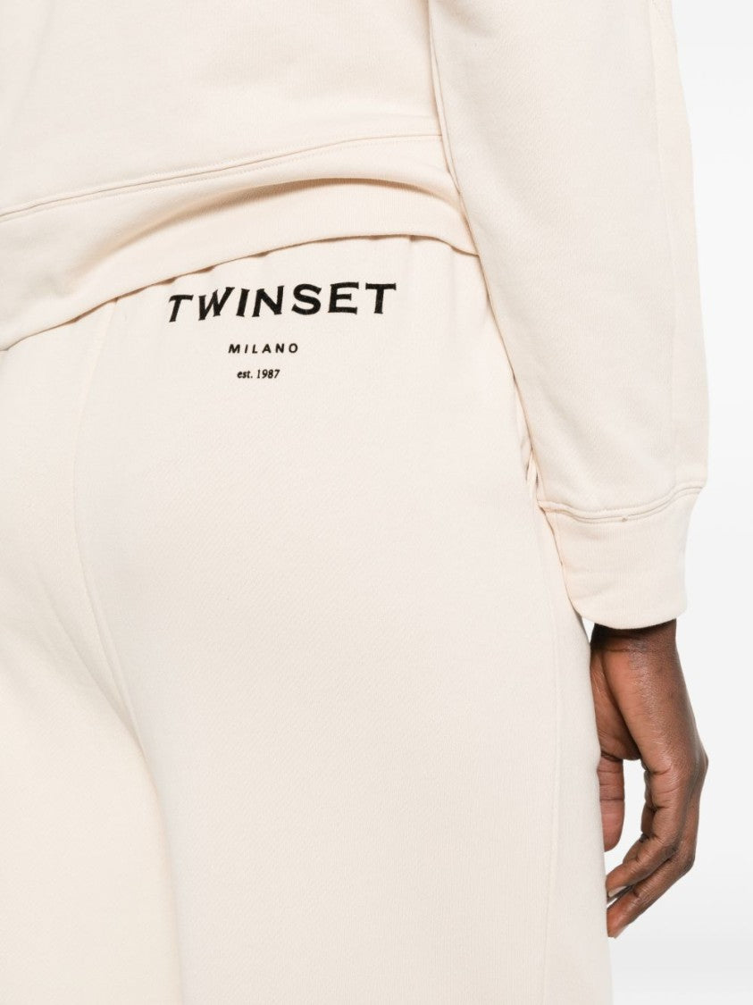 Twin-Set Cropped Hoodie With Drawstring Hood