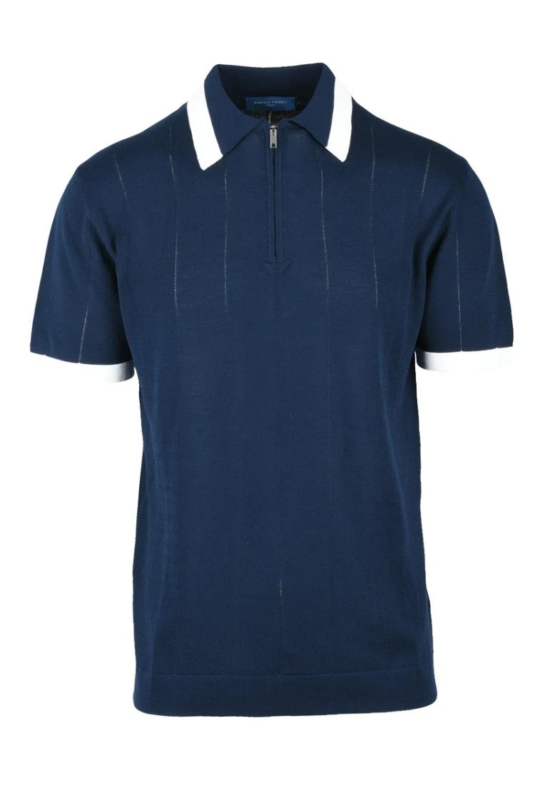 Daniele Fiesoli Knitted Cotton Polo - Blue