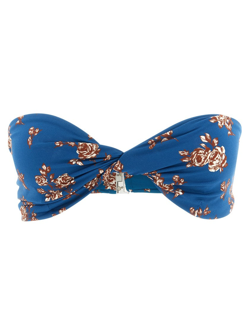 Magda Butrym Floral Print Off-The-Shoulder Bikini Top With Twisted Detail