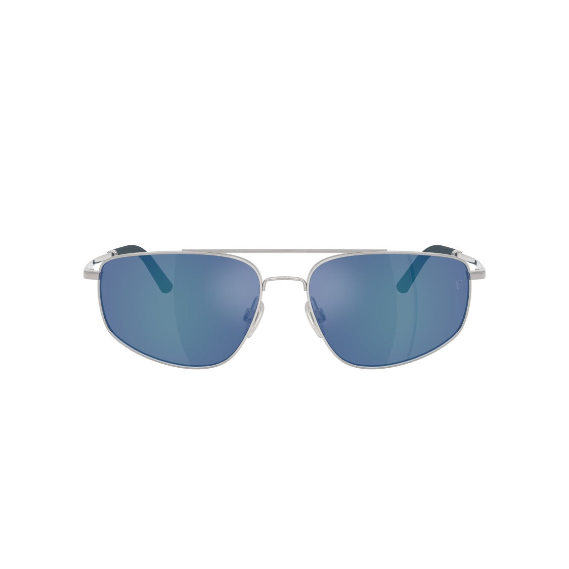 Oliver Peoples 0Ov1361s Reflective Blue Lenses With Polished Silver Frame Sunglasses