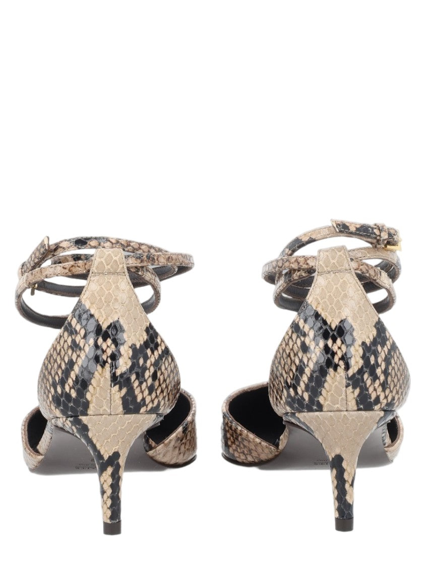 Khaite Mia Pointed Toe Ankle Strap Leather Pumps