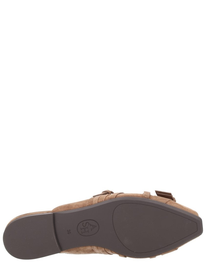 Ash Brown Brigit Suede Flat Mules