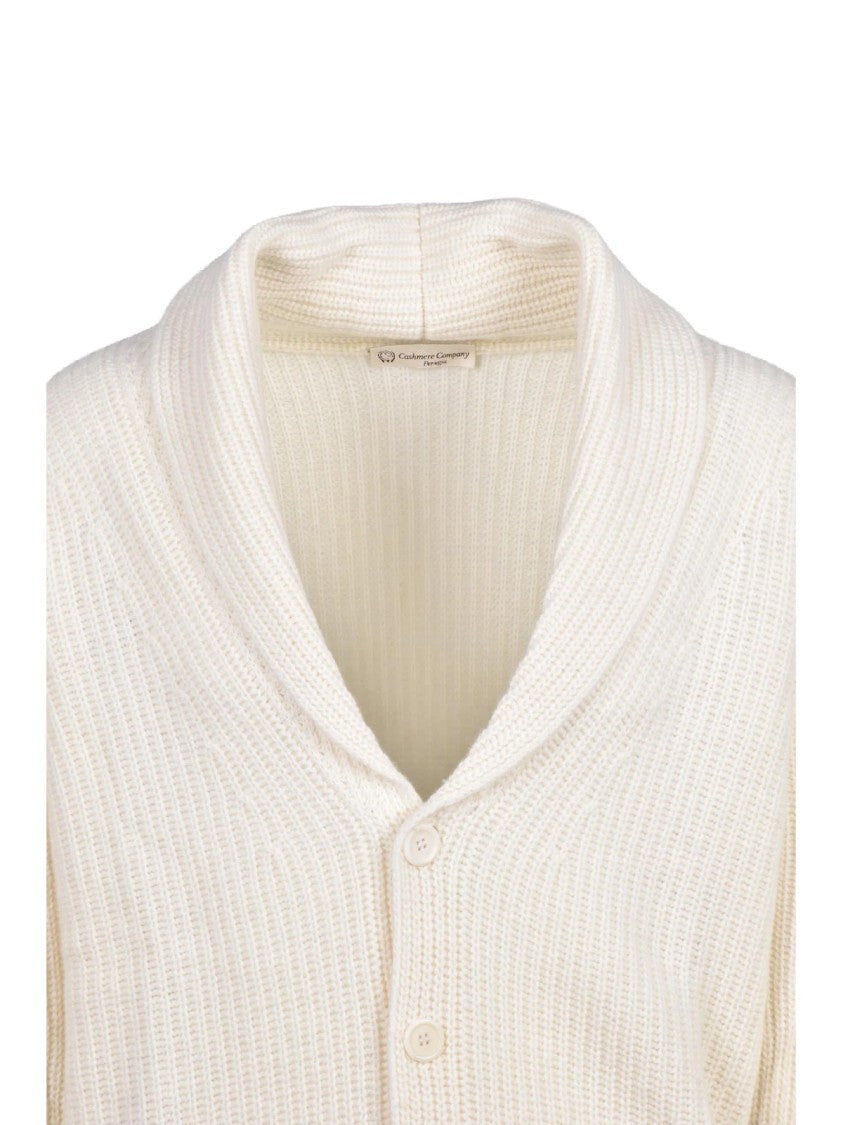 Cashmere Company P. Shawl Collar Ribbed Knit Cardigan With Button Closure