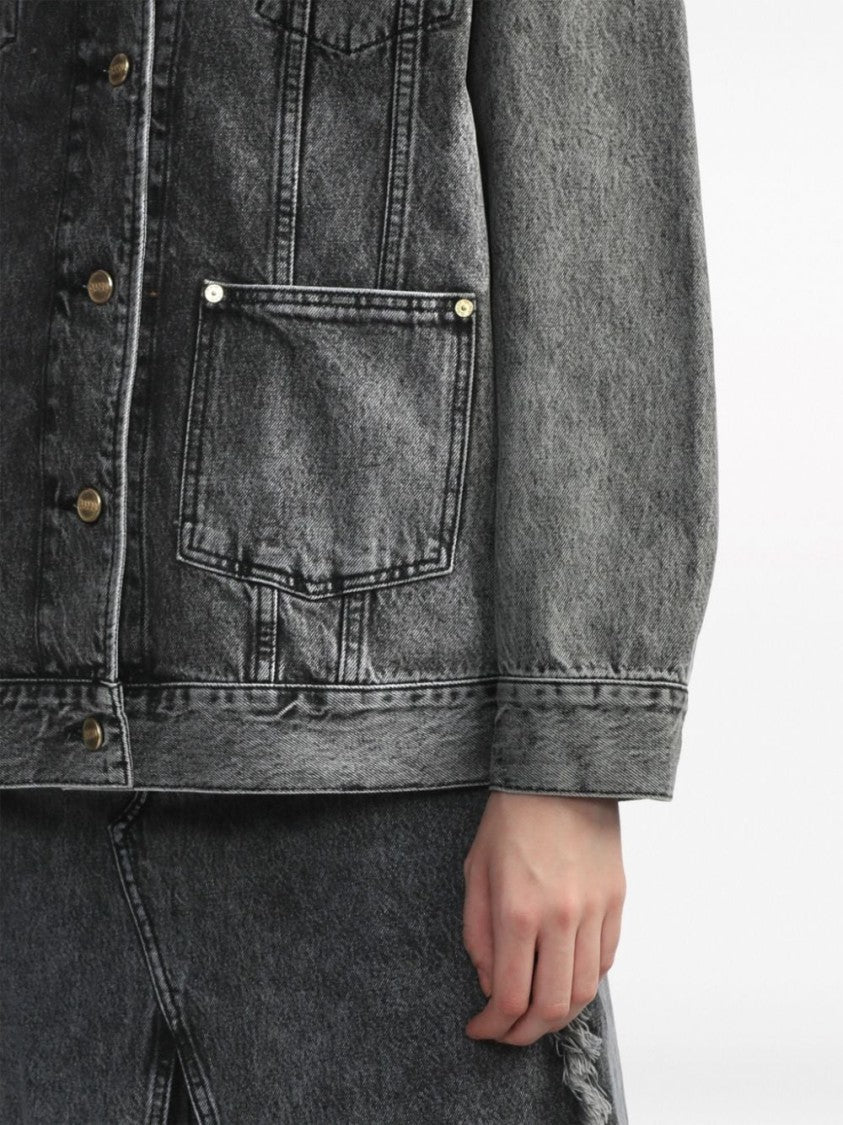 Ganni Frayed-Detail Washed Jacket