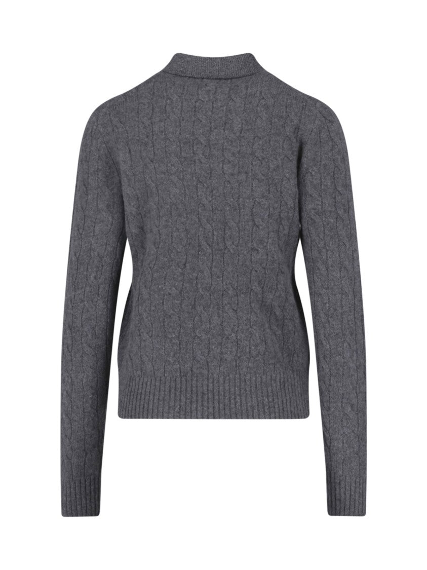Polo Ralph Lauren Grey Wool-Cashmere Polo Shirt