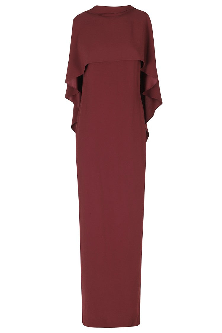 Alberta Ferretti Red Enver Satin Pleated Belted Viscose Dress