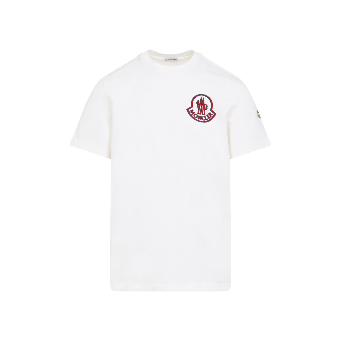 Moncler Natural White Cotton Short Sleeves T-Shirt