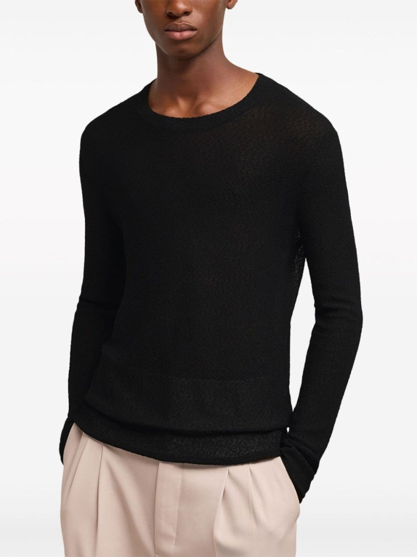 Ami Paris Knitted Bouclé Sweater