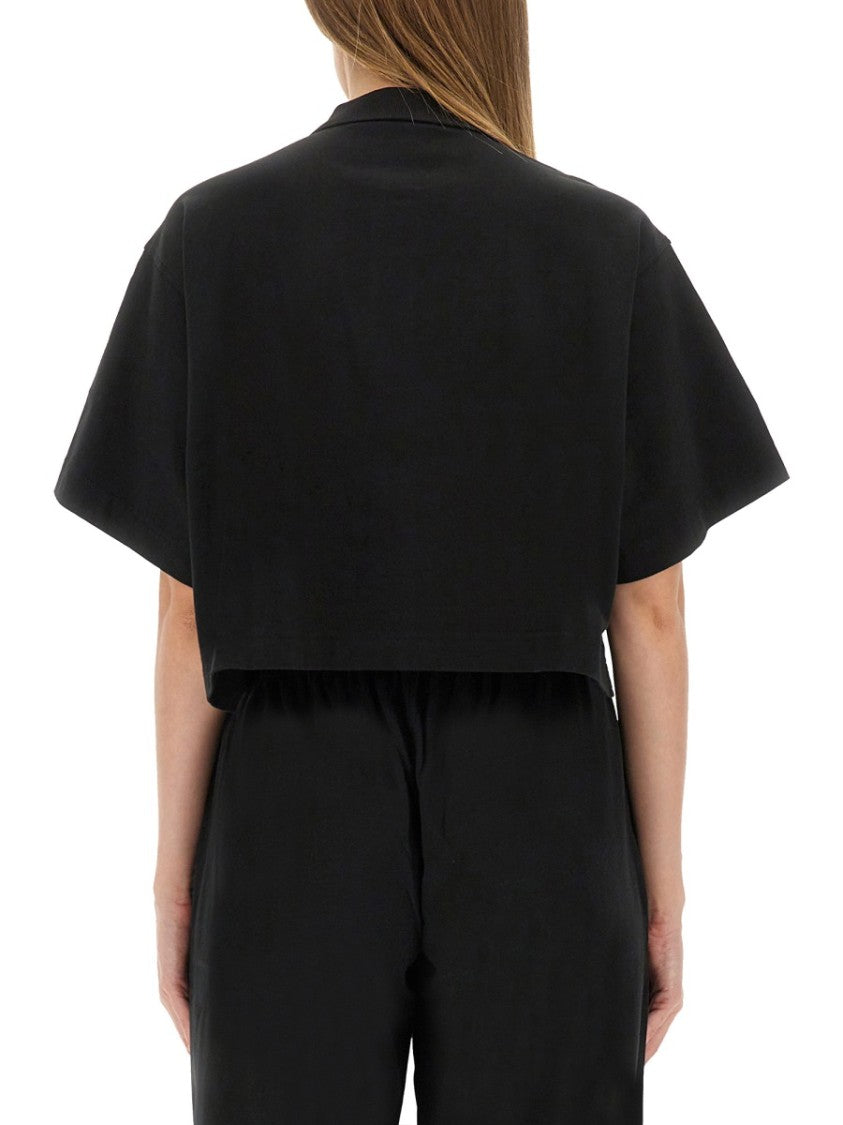 Alexander Wang Cropped Jersey Polo Shirt