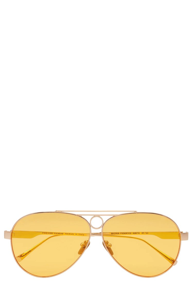 Face.Hide Sniper Yellow Teardrop Acrylic Sunglasses