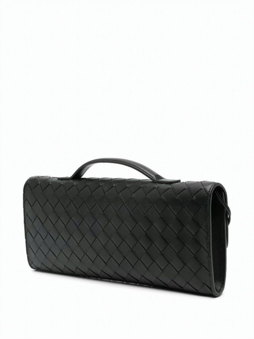 Bottega Veneta Woven Lambskin Clutch With Signature Intrecciato Pattern