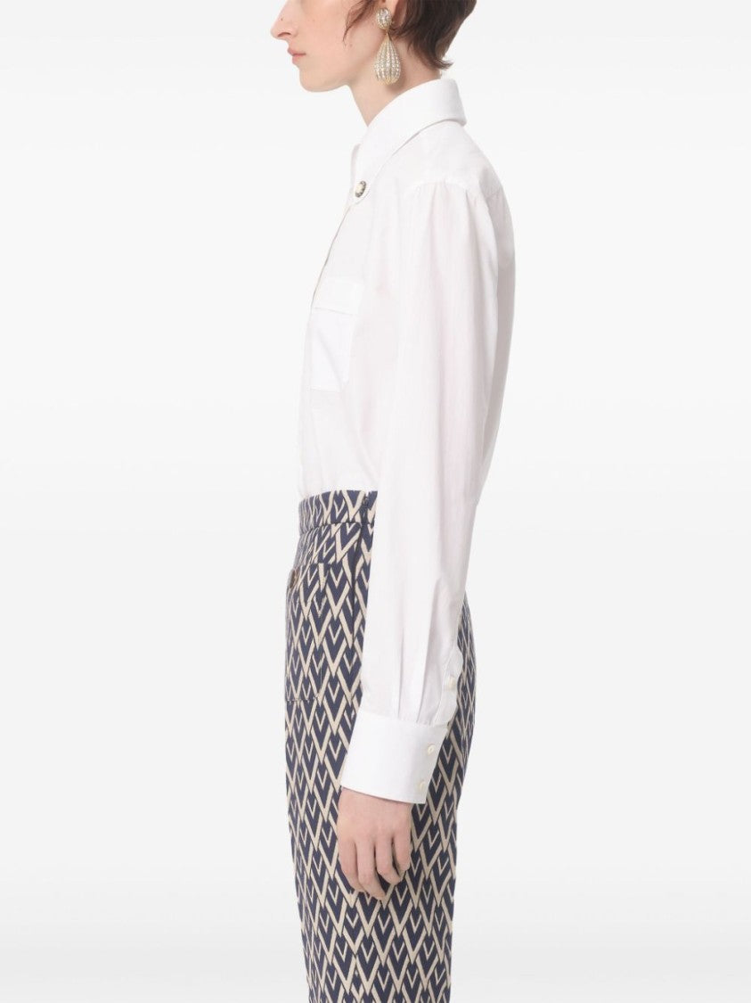 Valentino White Cotton Poplin Shirt