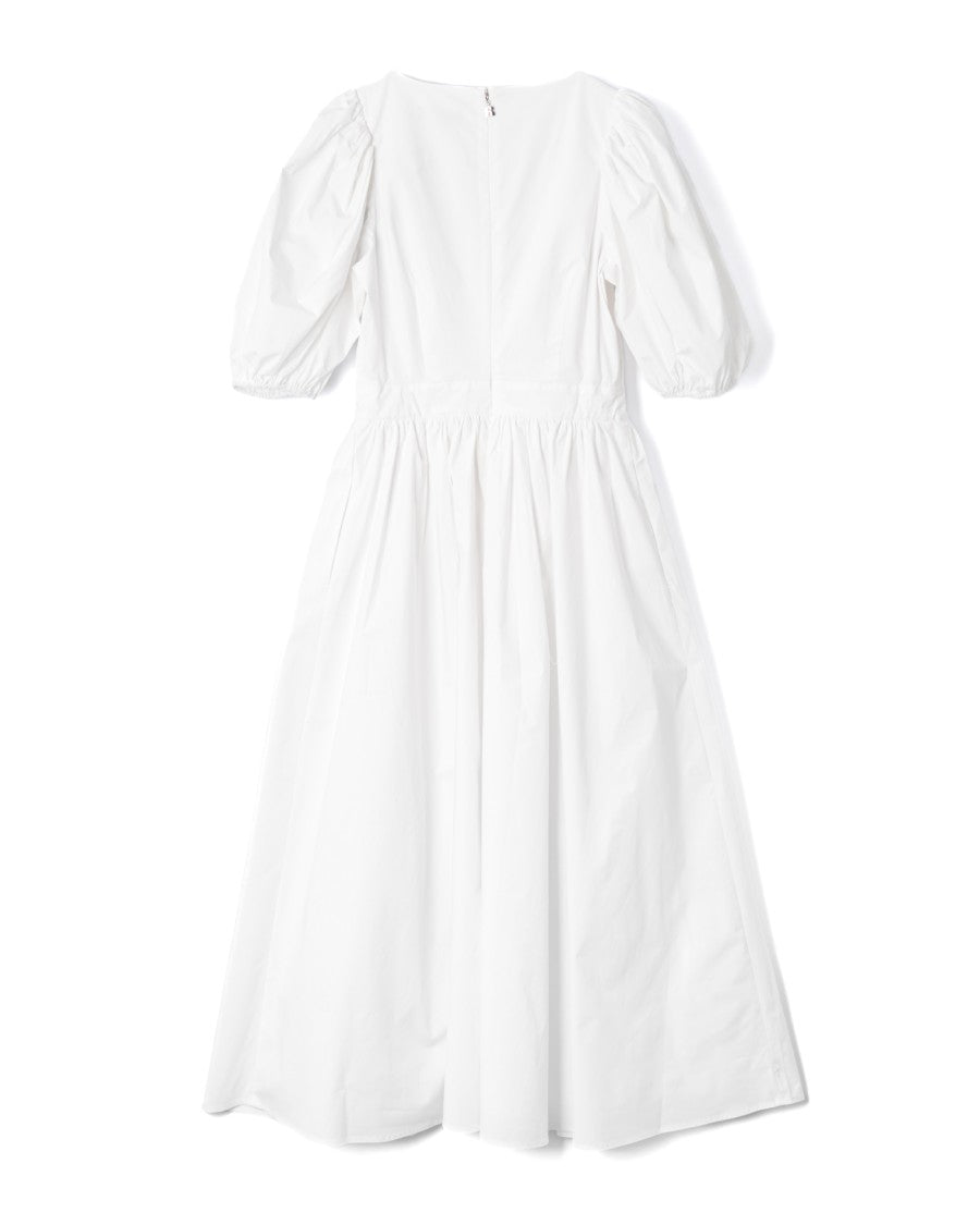 Rotate Puff Sleeve Midi Dress With V-Neckline