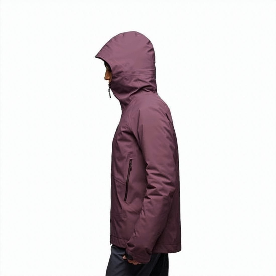 Black Diamond Fitted Burgundy Jacket With Hood