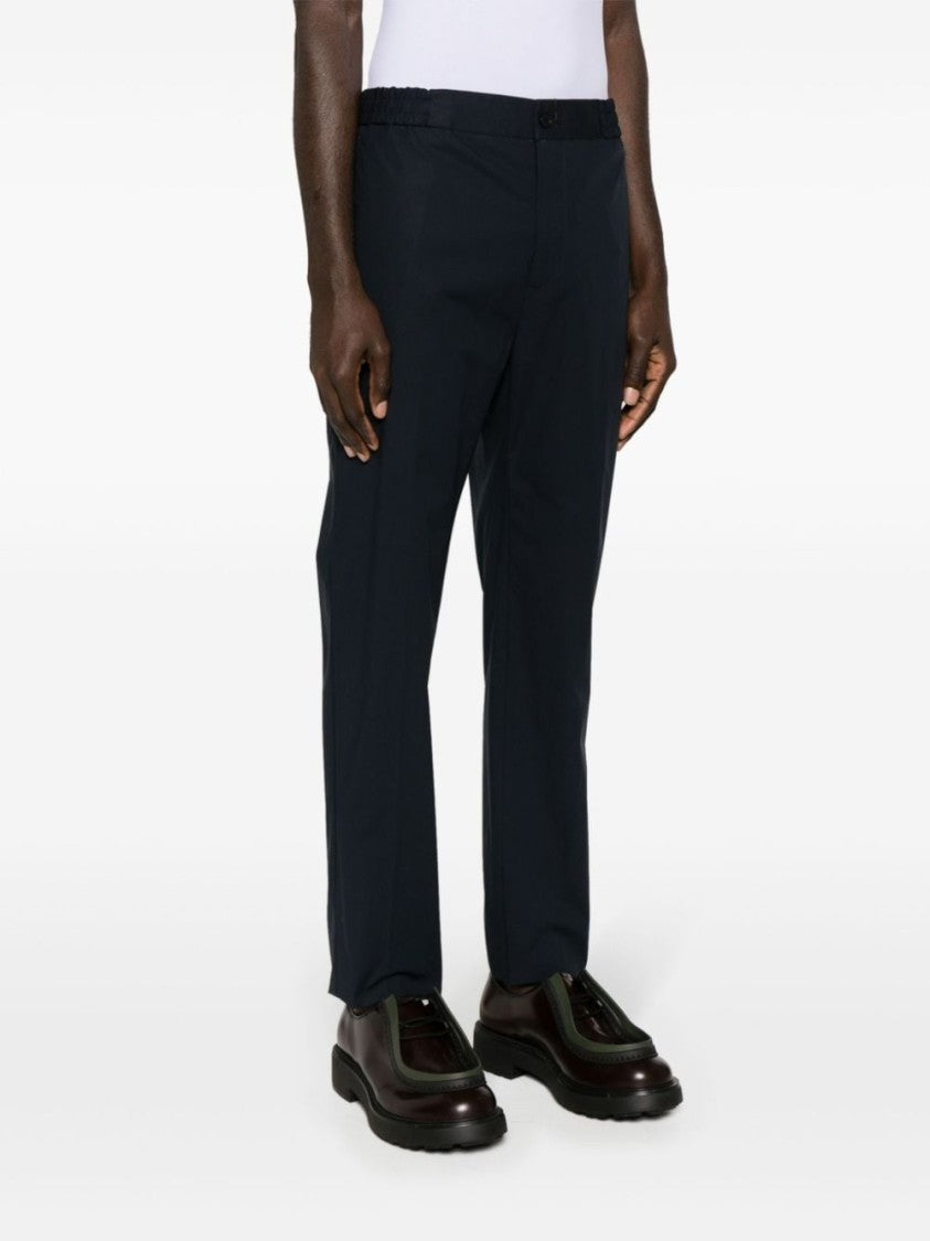 Etro Navy Blue Stretch-Cotton Trousers