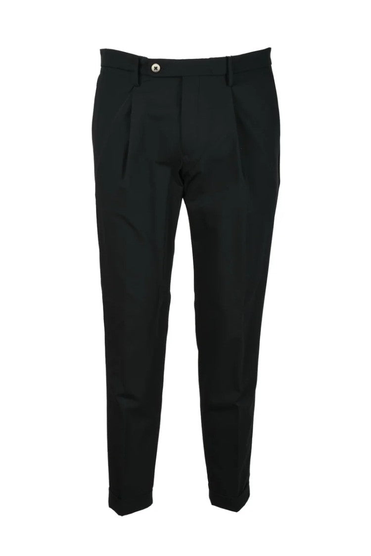 Michael Coal Bi-Stretch Trousers With Tapered Leg And Zip Closure