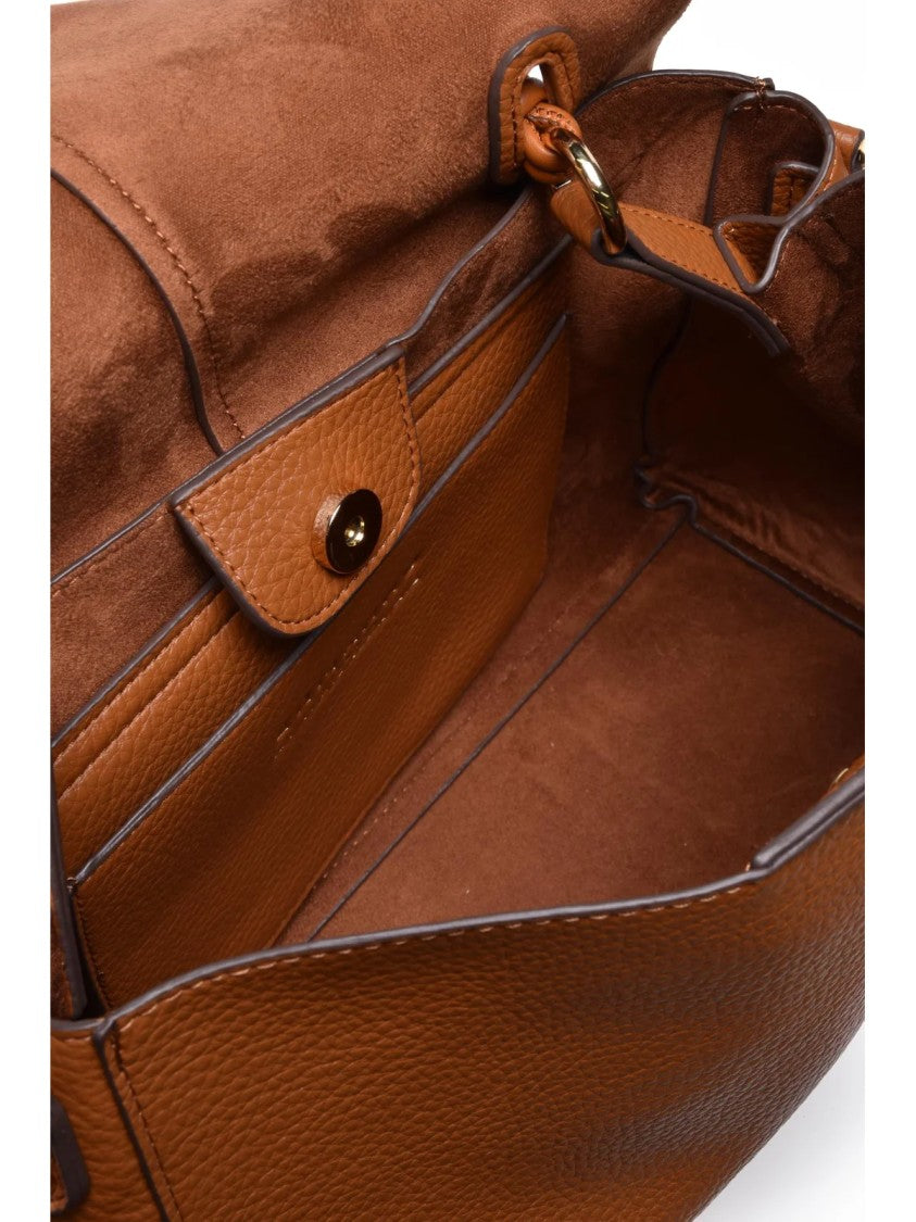 Ermanno Firenze Cognac Polyurethane Eba Shoulder Bag