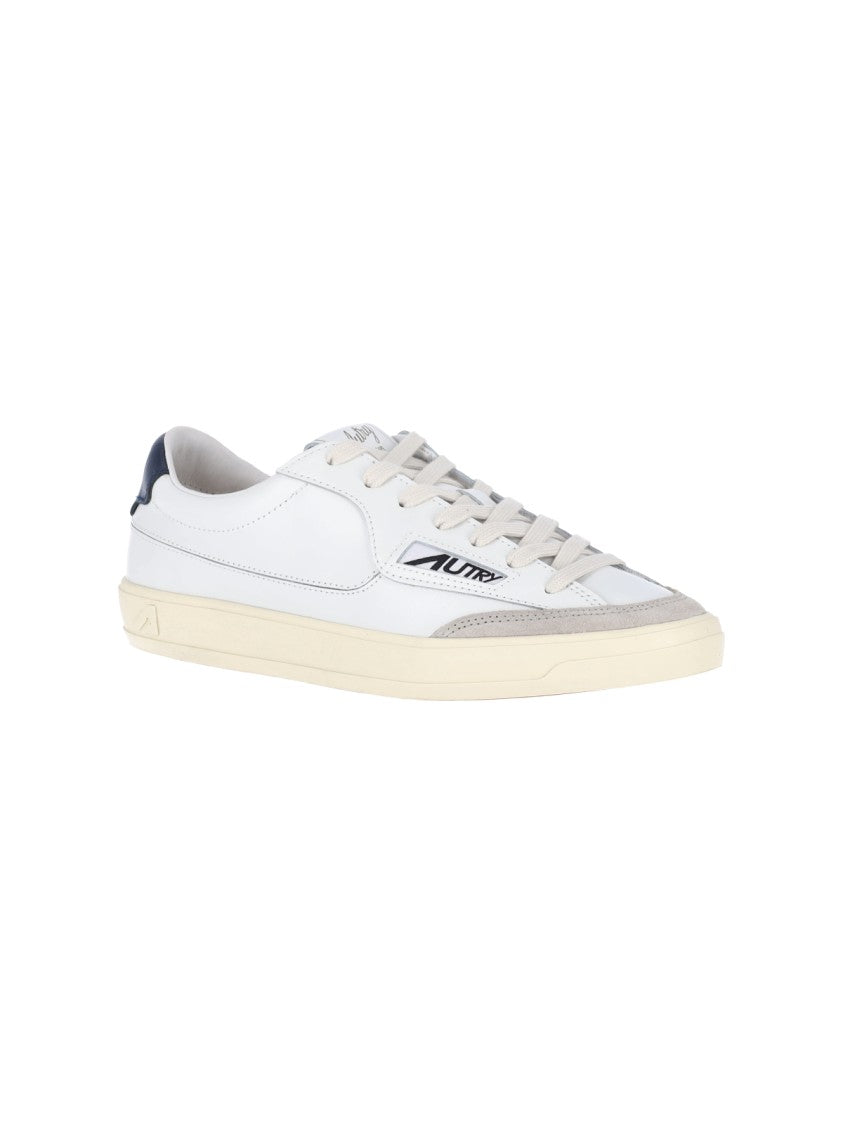 Autry White Windscape Low Textured Leather Sneakers