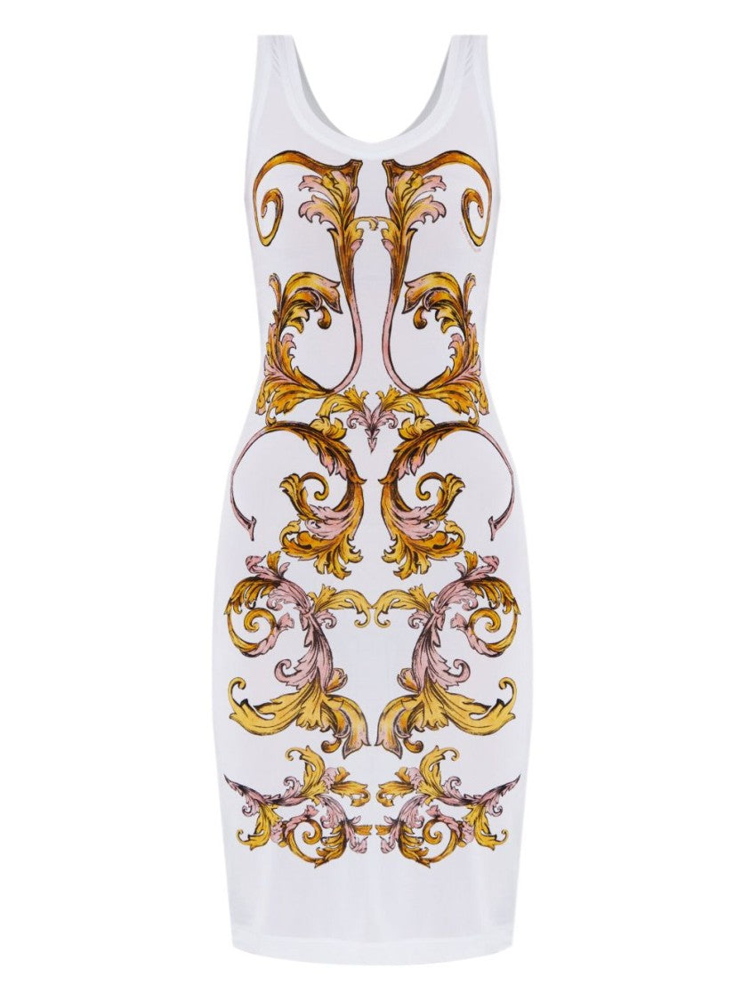 Versace Jeans Couture Scoop Neck Dress With Floral Print