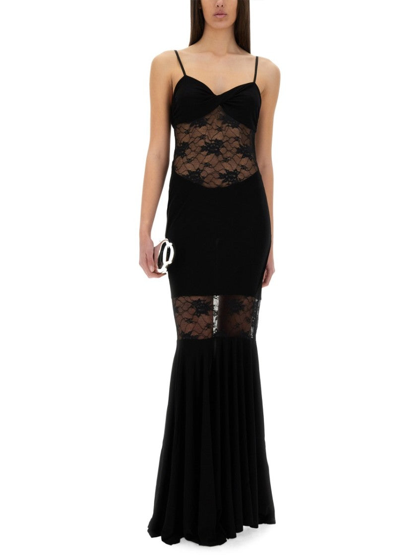 Nina Ricci Mermaid Dress With Lace Inserts