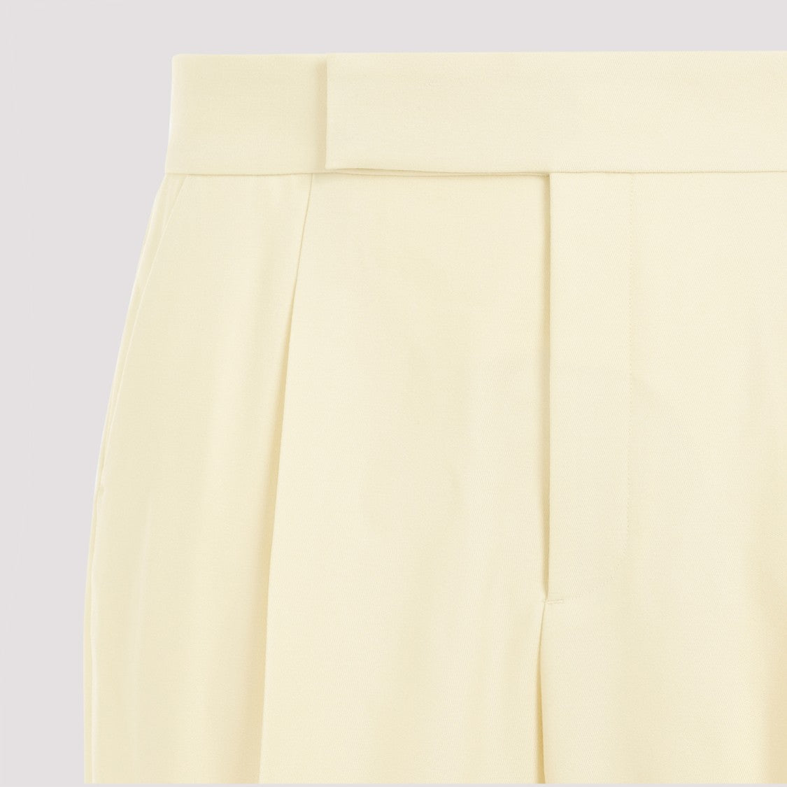 Fear Of God Single Pleat Tapered Cream Wool Trousers