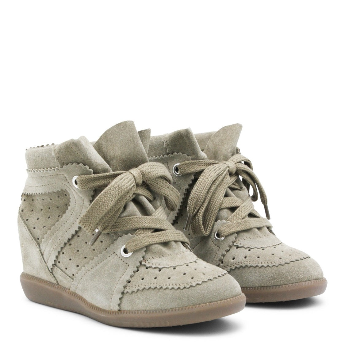 Isabel Marant Bobby Beige Concealed Wedge Sneakers