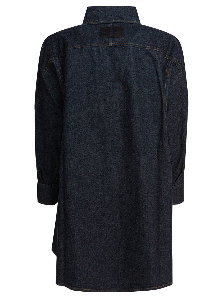 Givenchy Cocoon Denim Overshirt With Contrast Embroidery