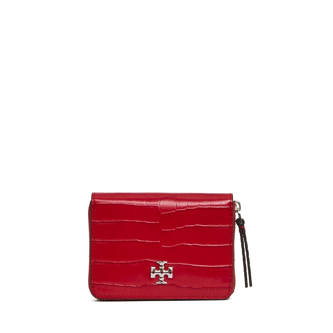 Tory Burch Kira Small Zip-Up Wallet In Crocodile Effect