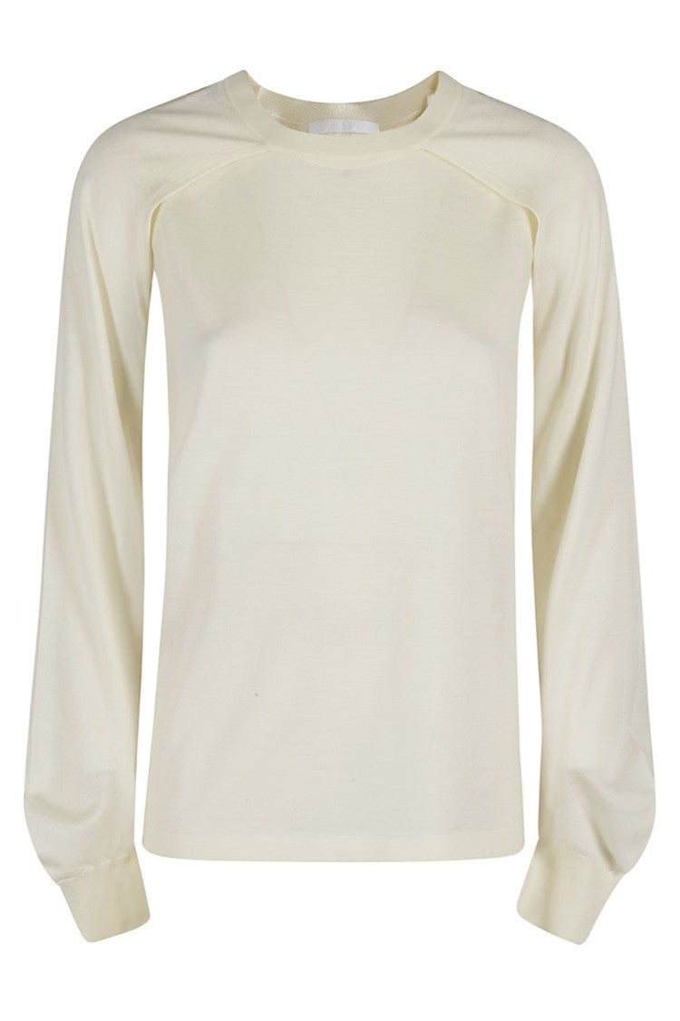 Helmut Lang Ivory Crew Neck Merino Sweater