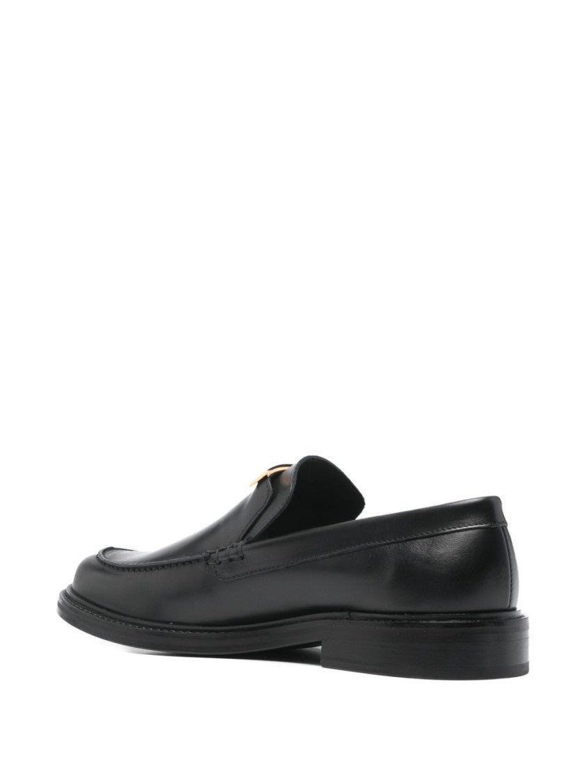 Moschino Black Silk And Nylon Pointed Flats