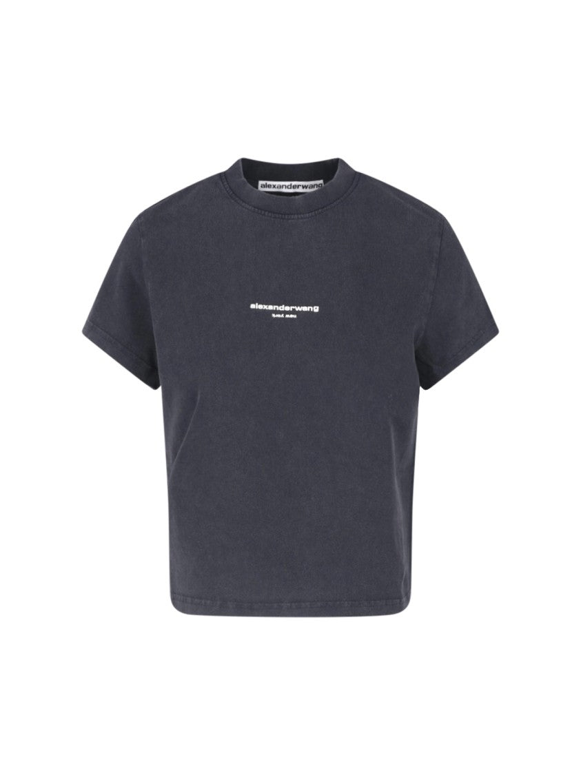Alexander Wang Cropped Short-Sleeved T-Shirt With Crew Neckline