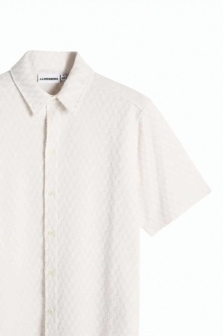 J Lindeberg Textured Short-Sleeved Polo Shirt With Classic Collar