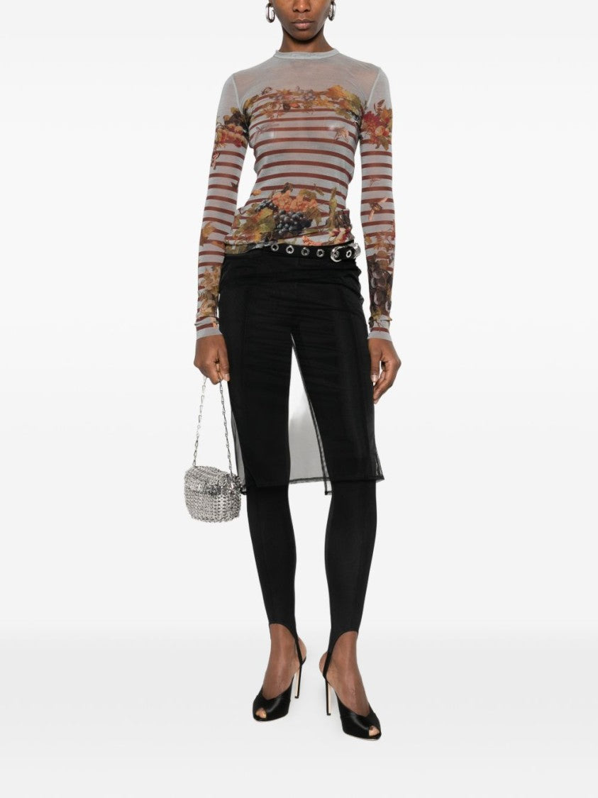 Jean Paul Gaultier Multicolour Silk And Nylon Graphic Top