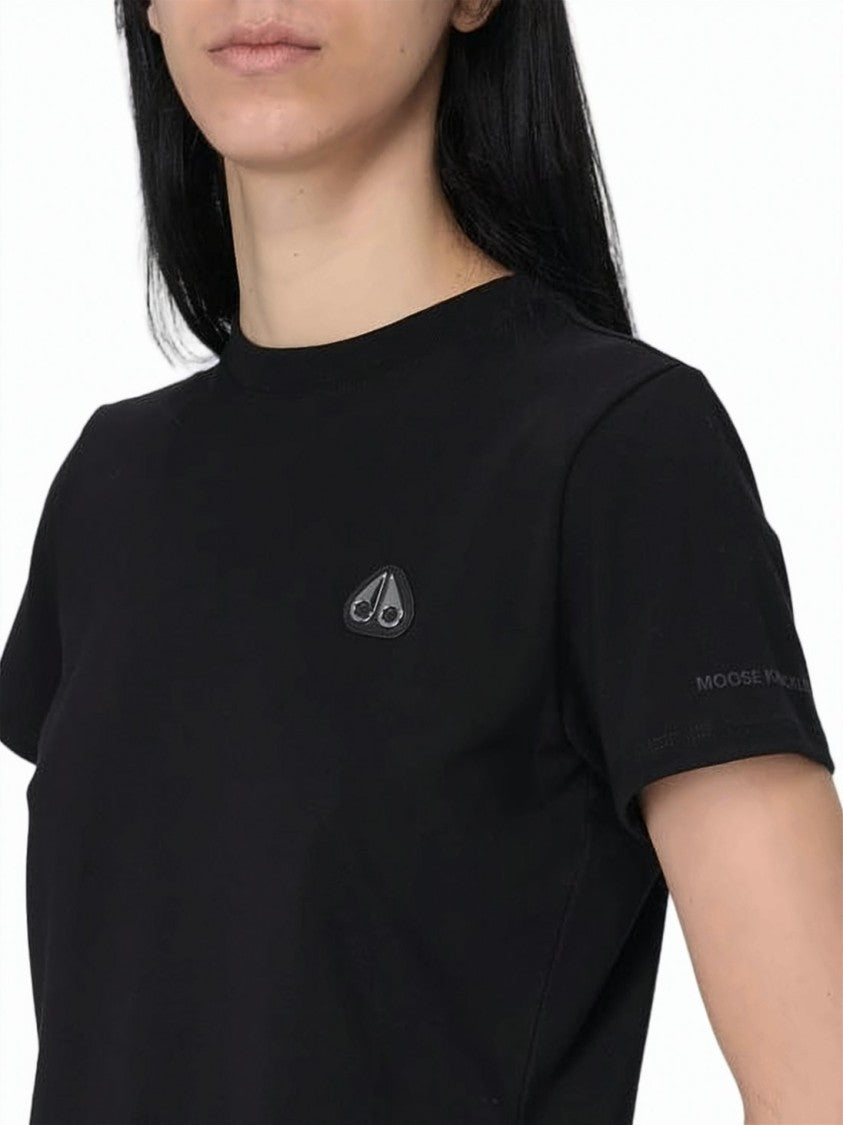 Moose Knuckles Black Fitted Cotton Crew Neck T-Shirt