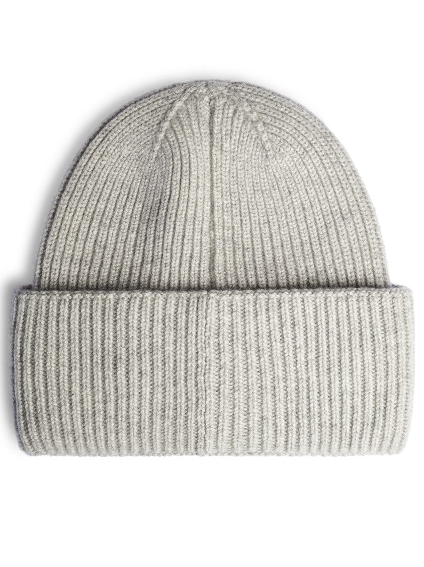 Max Mara Finely Ribbed Cashmere Hat With Embroidered Detail