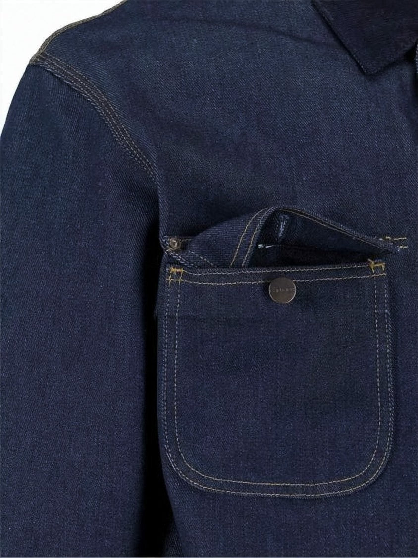 Carhartt Wip Dark Indigo Denim Coat With Classic Collar