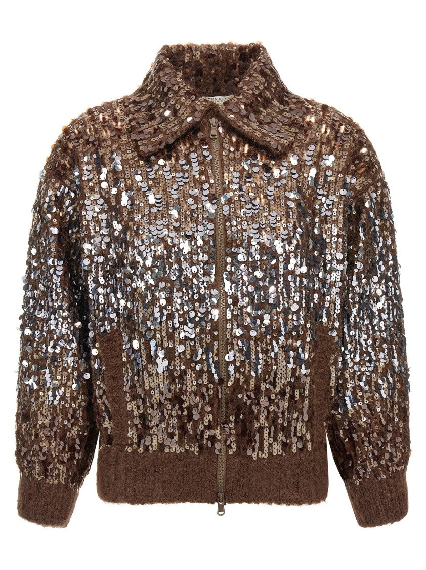 Brunello Cucinelli Dazzling Dégradé Embroidery' Cardigan