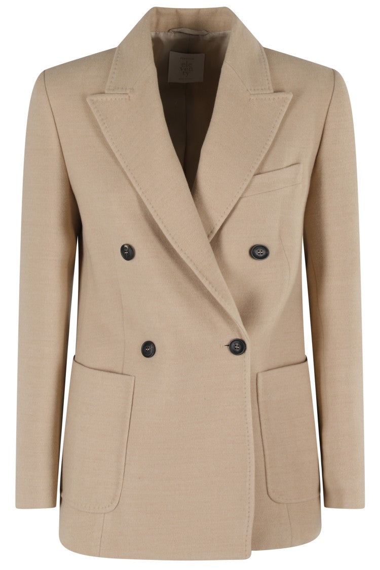 Eleventy Double-Breasted Wool Blazer With Classic Lapel